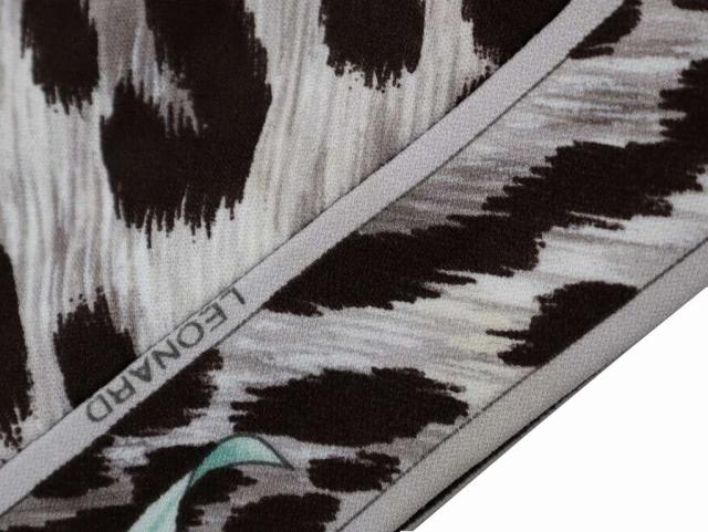 中古】レオナール LEONARD ハーフボタン 長袖 レオパード ウエスト