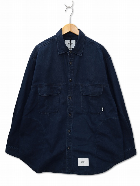 【中古】ダブルタップス WTAPS WCPO / LS / COTTON. DENIM 長袖 コットン デニムシャツ 02(M) INDIGO(インディゴ)