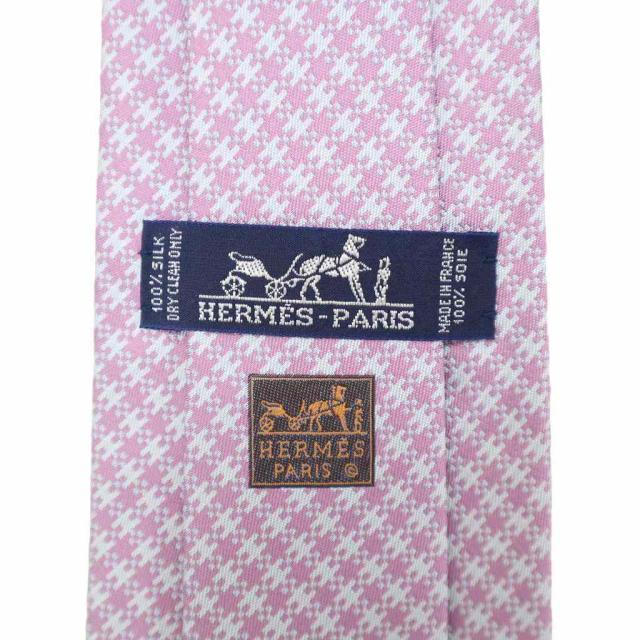 HERMES 総柄 ピンク パープル ネクタイ 051255 HERMES 総柄 ピンク