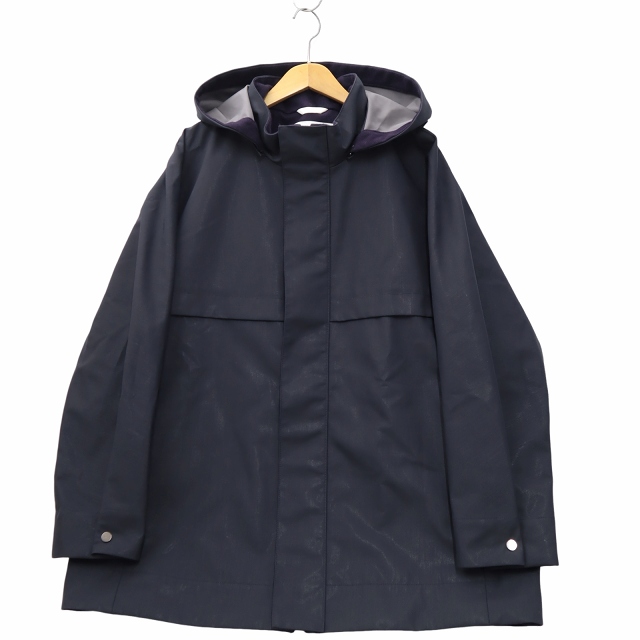 【中古】2023AW OVERCOAT CAPE SHOULDER ZIP BLOUSON WITH HOOD IN BONDED コート 2 ネイビー F23J018-KMBP メンズ