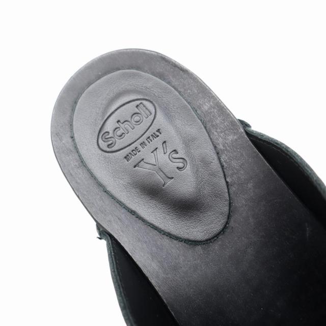 【中古】ワイズ Y's Y's×Scholl SABOT SHOES レザー サボサンダル 40(25.5cm) BLACK(ブラック) 春夏  レディース