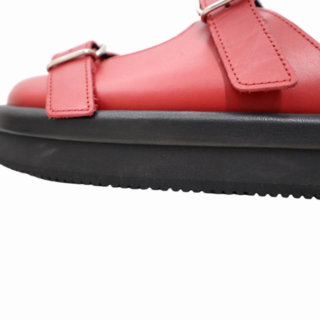 【中古】ワイズ Y's レザー ダブルモンクストラップ サンダル 5(27cm相当) RED(レッド) 春夏 レディース 中古】ワイズ Y's レザー ダブルモンクストラップ サンダル 5(27cm相当