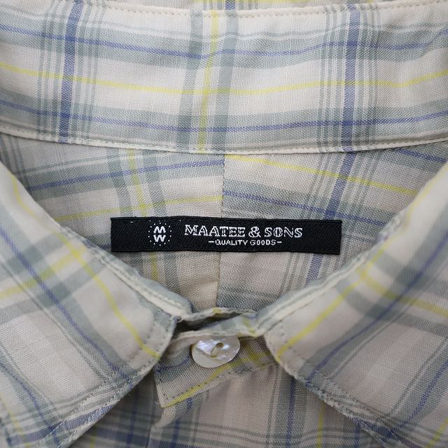 【中古】MAATEE&SONS マーティーアンドサンズ 2025SS "H" WOOL WORK SHIRTS 長袖 ウール チェック シャツ 2