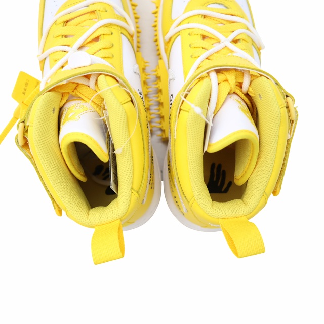 【中古】未使用品 NIKE × OFF WHITE 28.5cm AIR FORCE 1 MID SP LTHR WHITE AND VARSITY MAIZE スニーカー メンズ