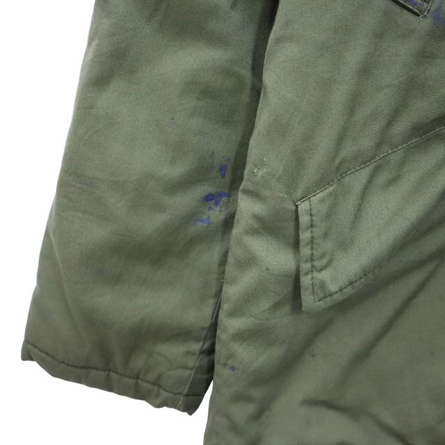 【中古】L.L.BEAN 50〜60s ヴィンテージ 筆記体タグ 裏キルト フーデッド ミリタリー コート 40 カーキ メンズ