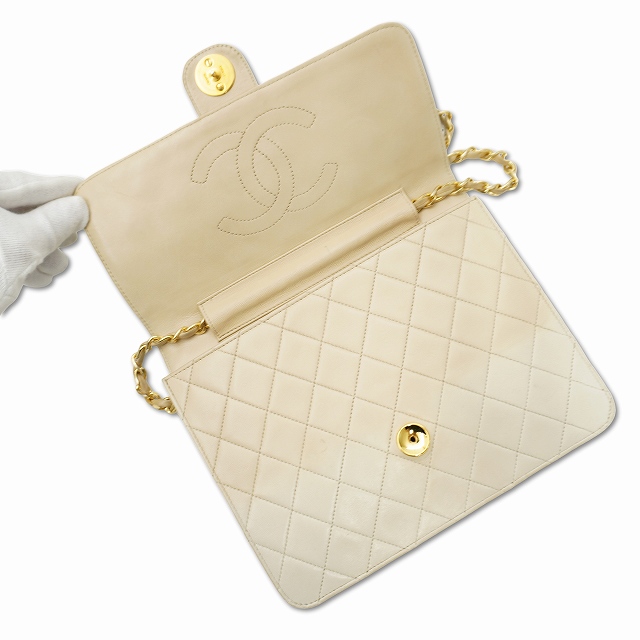 中古】シャネル CHANEL ヴィンテージ ラムスキン プッシュロック