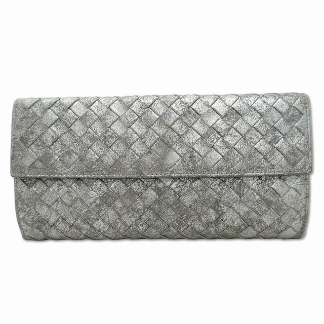 【中古】ボッテガヴェネタ BOTTEGA VENETA 134075 レザー イントレチャート ヴィンテージ加工 Wフラップ ウォレット