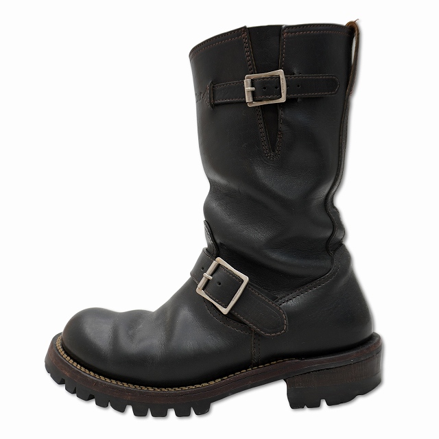 【中古】ザ フラットヘッド THE FLAT HEAD ホースハイド レザー エンジニアブーツ 24 1/2 BLACK(ブラック) メンズ