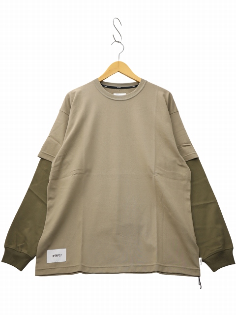 【中古】未使用品 WTAPS 2025AW SLDR 01 / LS / Cotton 長袖 コットン Tシャツ 01 ベージュ 252ATDT-CSM19 メンズ
