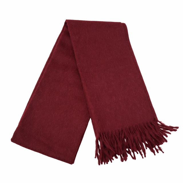 【中古】イノウエブラザーズ THE INOUE BROTHERS フリンジ アルパカ マフラー BURGUNDY バーガンディ メンズ
