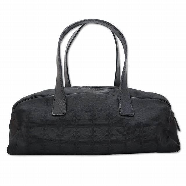 【中古】シャネル CHANEL A15828 ニュートラベルライン ナイロンジャガード ミニ ボストン ハンドバッグ 6番台