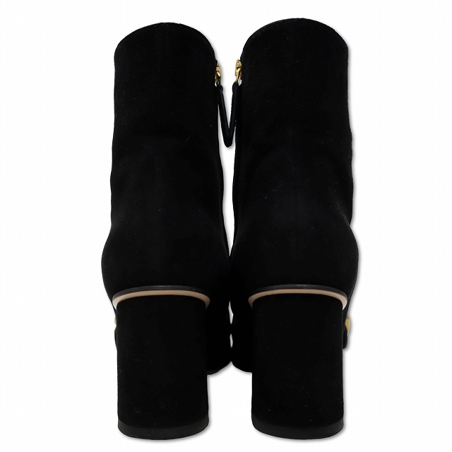 【中古】グッチ GUCCI 408210 スエード GGマーモント フリンジ ショート ブーツ 36 1/2(23.5cm)