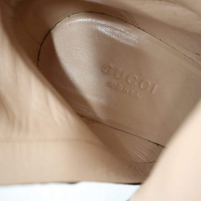 【中古】グッチ GUCCI 408210 スエード GGマーモント フリンジ ショート ブーツ 36 1/2(23.5cm)