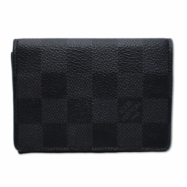 【中古】ルイヴィトン N63338 ダミエ・グラフィット カードケース アンヴェロップ・カルト ドゥ ヴィジット