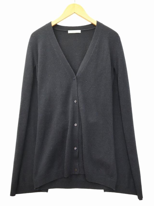 【中古】マックスマーラ MAX MARA 白タグ カシミヤ Vネック ボタンアップ ニット カーディガン ケープ M ネイビー