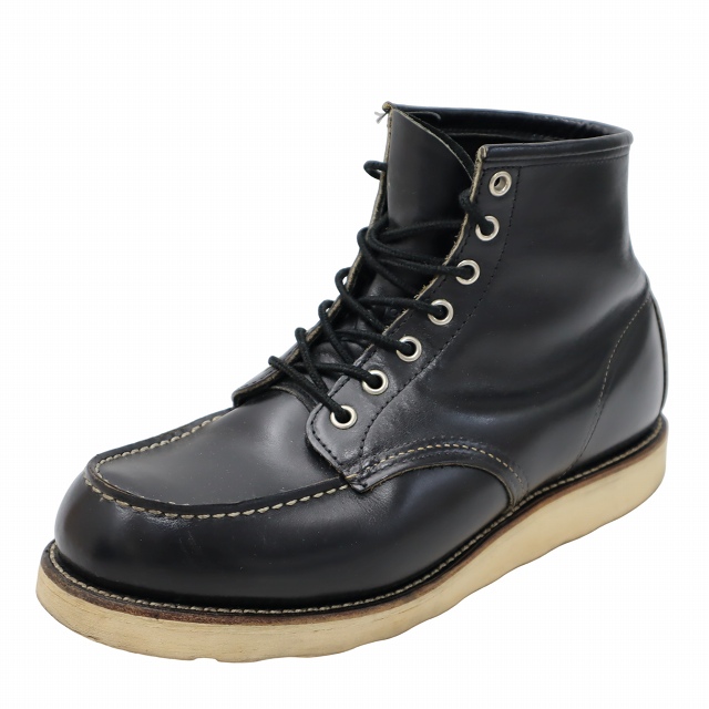 【中古】REDWING 刺しゅう羽根タグ 6 INCH CLASSIC MOC クラシックモック ブーツ 約26cm ブラック 8179 メンズ
