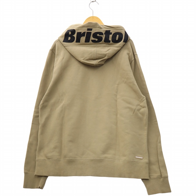 【中古】F.C.Real Bristol FCRB LOGO APPLIQUE PULLOVER SWEAT HOODIE パーカー L BEIGE ベージュ FCRB-220054 メンズ