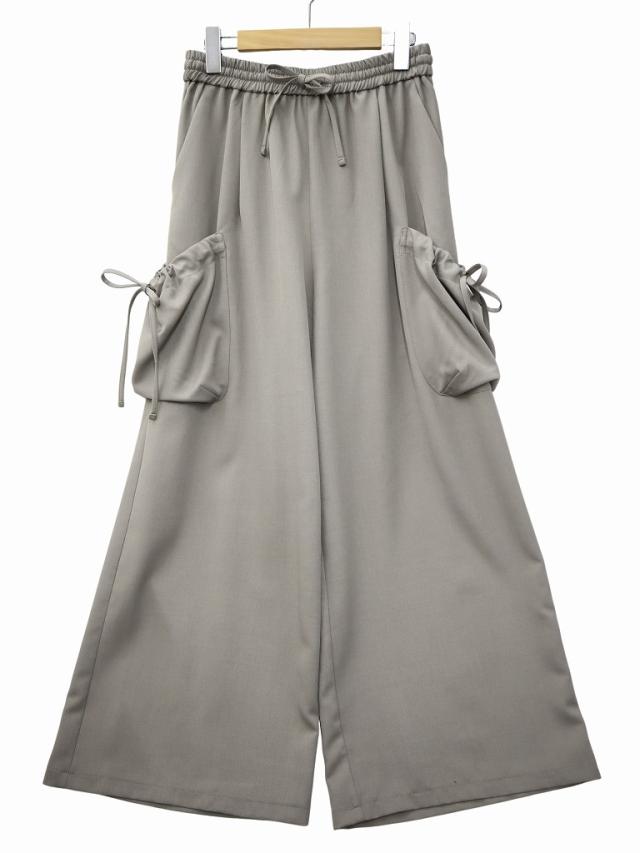 【中古】CYAN TOKYO シアントウキョウ シャーリングポケット バギーパンツ F GRAY(グレー) レディース