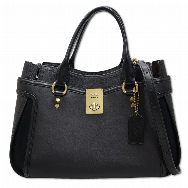 【中古】コーチ COACH 89075 レザー ハットン サッチェル 2way ショルダー ハンドバッグ BLACK(ブラック) レディース