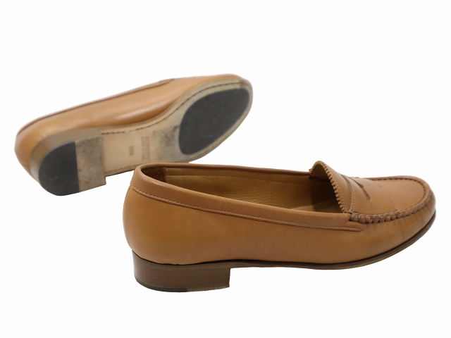 【中古】ヒロフ HIROFU 23〜23.5cm レザー  ローファー 36 1/2 CAMEL キャメル 16161B レディース