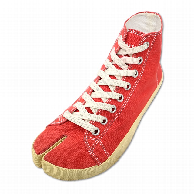 【中古】メゾンマルジェラ 22 Maison Margiela 22 Tabi High Top Sneaker 足袋 ハイ トップ スニーカー 40(25cm) RED