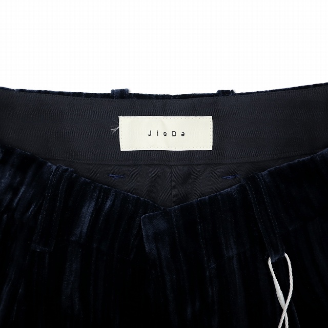 【中古】未使用品 ジエダ WRINKLE VELVET STRAIGHT SLACKS リンクル ベルベット ストレート スラックス パンツ 1_2