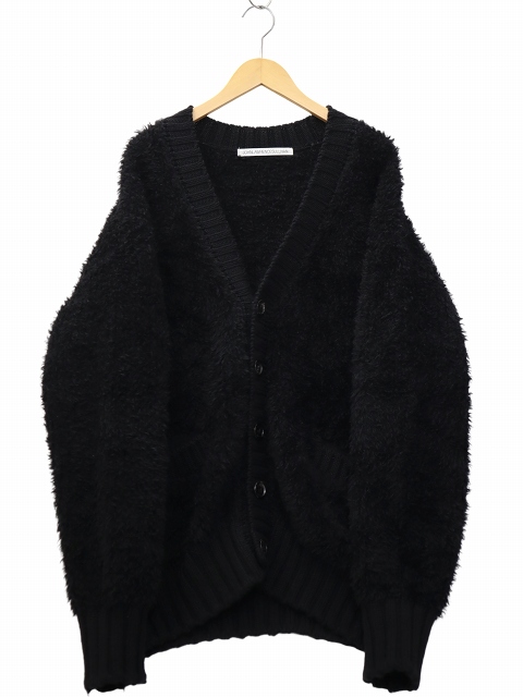 【中古】JOHN LAWRENCE SULLIVAN OVERSIZED FUR KNIT CARDIGAN S BLACK ブラック 4B001-0323-33 メンズ