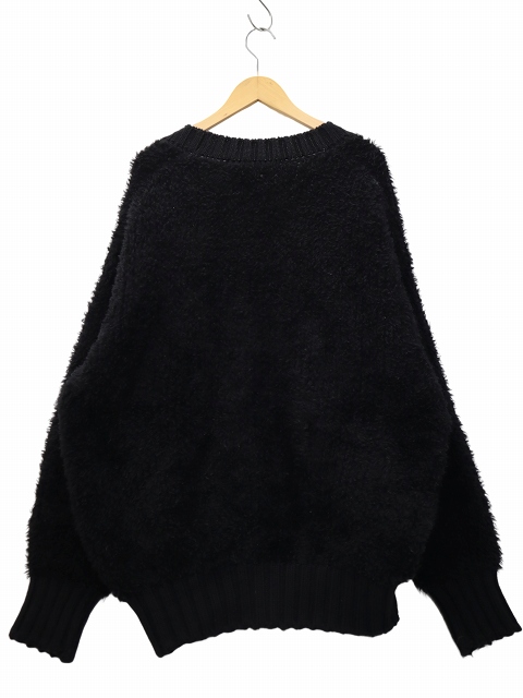 【中古】JOHN LAWRENCE SULLIVAN OVERSIZED FUR KNIT CARDIGAN S BLACK ブラック 4B001-0323-33 メンズ