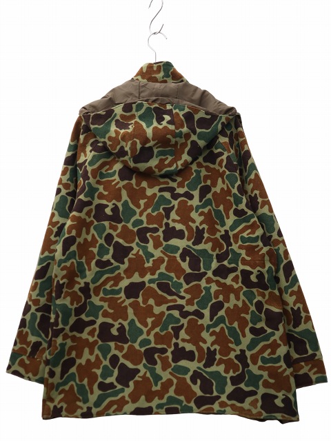 【中古】WOOLRICH 80s ヴィンテージ 迷彩柄 ダックハンターカモ ウール ジップ ジャケット L カーキ メンズ_1