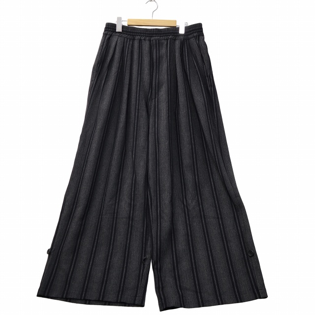 【中古】2024AW RAIN MAKER TWILL HAKAMA TROUSERS イージー タックパンツ F ブラック × グレー RM242-028 メンズ