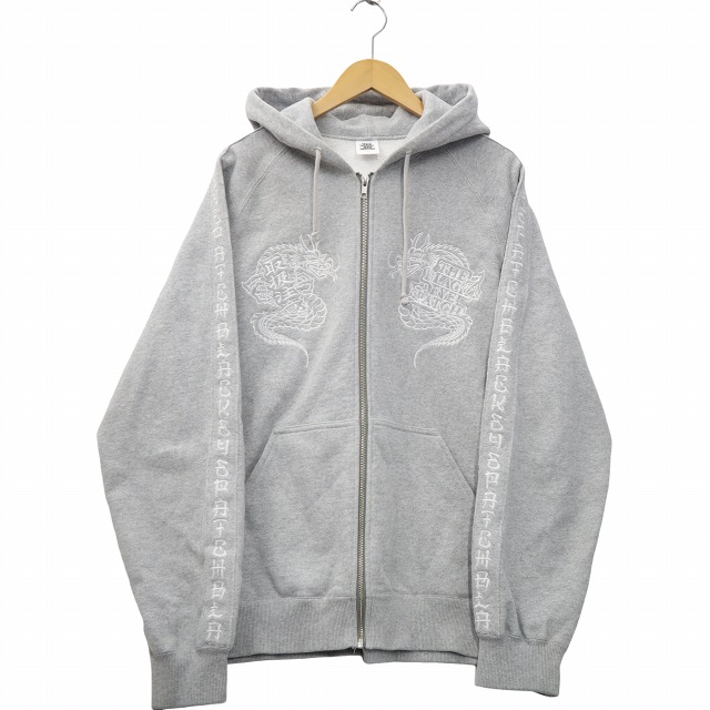 【中古】THE BLACK EYE PATCH 2024SS Kanji Taped Dragon Zip Hoodie パーカー L GRAY グレー BEPSS24CS15 メンズ