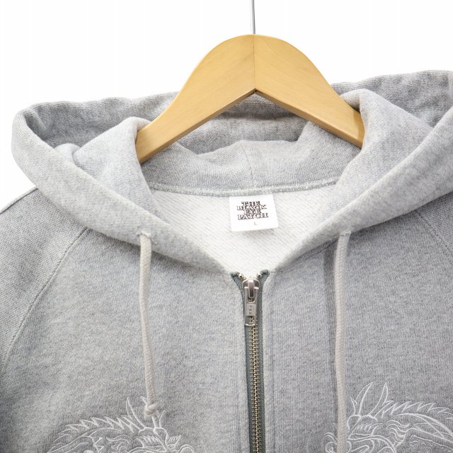 【中古】THE BLACK EYE PATCH 2024SS Kanji Taped Dragon Zip Hoodie パーカー L GRAY グレー BEPSS24CS15 メンズ_2