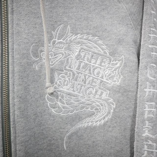 【中古】THE BLACK EYE PATCH 2024SS Kanji Taped Dragon Zip Hoodie パーカー L GRAY グレー BEPSS24CS15 メンズ_4
