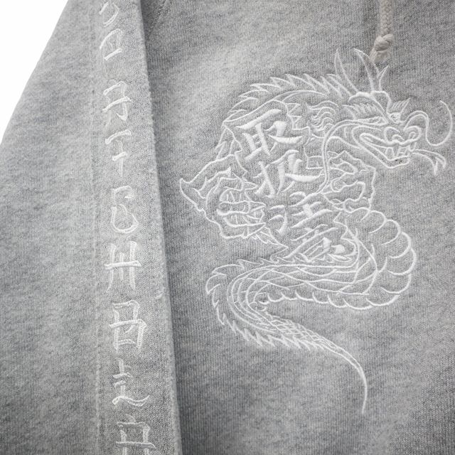 【中古】THE BLACK EYE PATCH 2024SS Kanji Taped Dragon Zip Hoodie パーカー L GRAY グレー BEPSS24CS15 メンズ_5