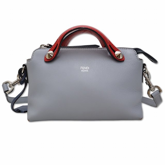 【中古】フェンディ FENDI 8BL135-5QJ バイザウェイ ミニ スタッズ 2way ショルダー ハンドバッグ GRAY(グレー)