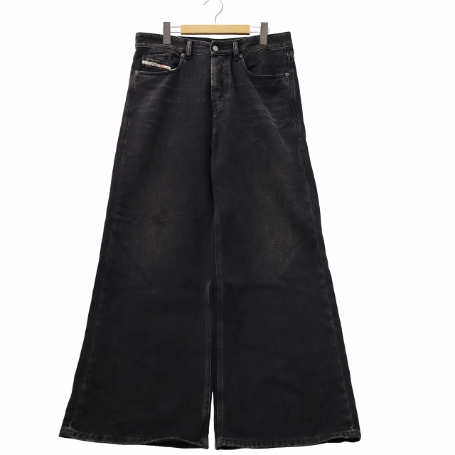 【中古】DIESEL relaxed jeans d-rise DENIM PANTS デニムパンツ ジーンズ W30 BLACK ブラック A06371 メンズ