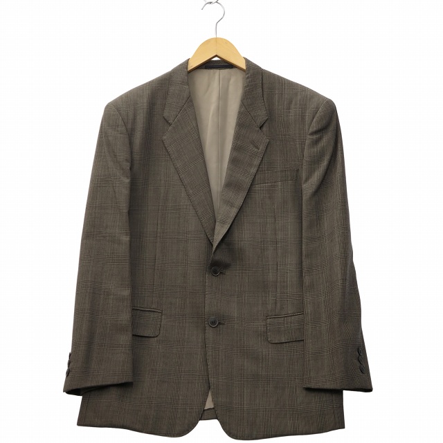 【中古】Y's for men LQ エルキュー 総裏 開き見せ シングル 2B グレンチェック テーラードジャケット M ベージュ_1