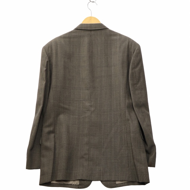 【中古】Y's for men LQ エルキュー 総裏 開き見せ シングル 2B グレンチェック テーラードジャケット M ベージュ_2