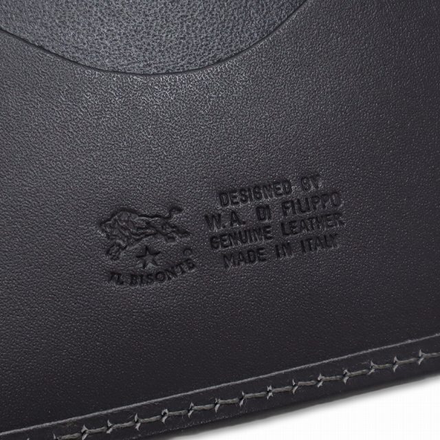 【中古】イルビゾンテ IL BISONTE 54152311540 ヴィンテージ スムース レザー ウォレット 二つ折り 財布 IRON_3
