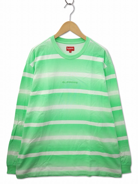 【中古】SUPREME Fade Stripe L/S Top クルーネック フェード ストライプ ロングスリーブ トップ Tシャツ ロンT L