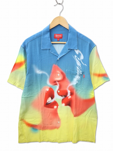 【中古】シュプリーム SUPREME Blow Back Rayon S/S Shirt ブロウ バック レーヨン 半袖 オープンカラー シャツ L