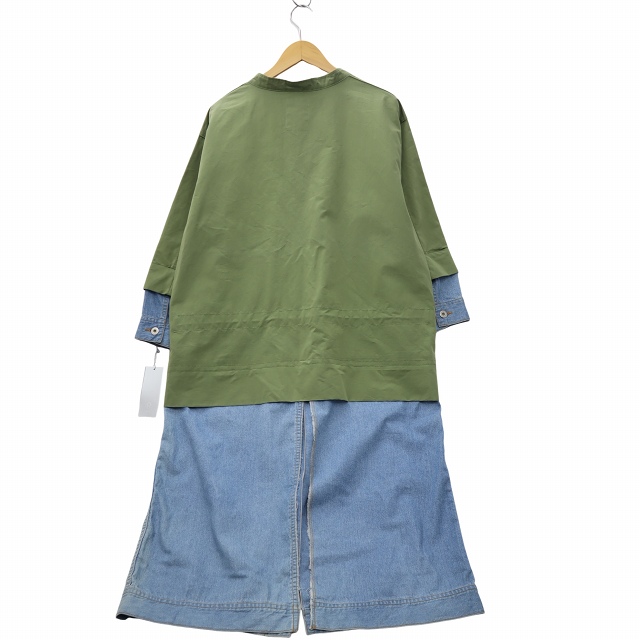 【中古】agris アグリス ドッキング デニムワンピース 36 KHAKI × INDIGO カーキ × インディゴ T181C001 レディース
