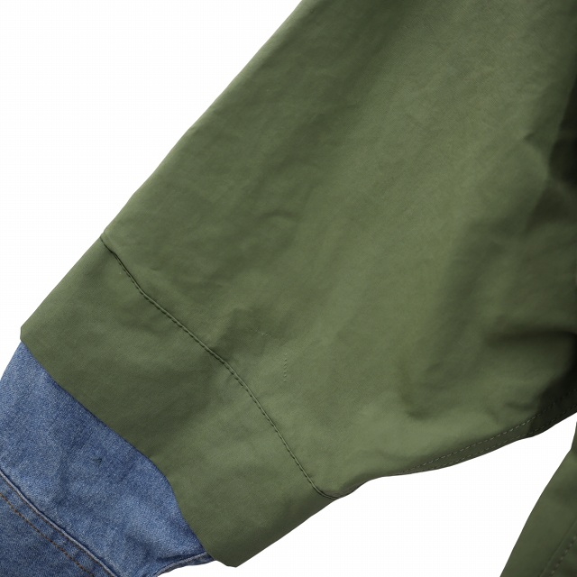 【中古】agris アグリス ドッキング デニムワンピース 36 KHAKI × INDIGO カーキ × インディゴ T181C001 レディース