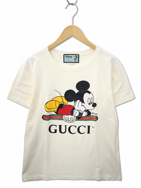 【中古】GUCCI×Disney グッチ×ディズニー 492347 XJB7W ミッキーマウス ヴィンテージロゴ プリント 半袖 Tシャツ XS