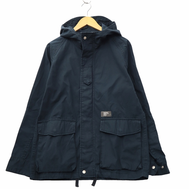 【中古】STUSSY DELUXE コットン ジップアップ フーデッド マウンテンパーカー S NAVY ネイビー メンズ