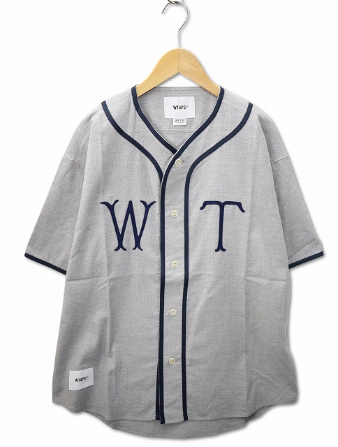 【中古】未使用品 WTAPS 2025SS LEAGUE / SS / COTTON. TWILL 半袖 オーガニックコットン ベースボール シャツ 02(M)