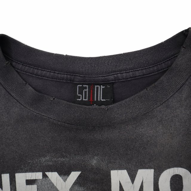 【中古】SAINT MICHAEL セントマイケル PTP SS TEE / STAY REAL ヴィンテージ加工 プリント 半袖 Tシャツ L_2