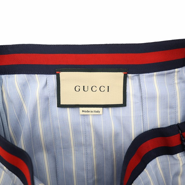 【中古】グッチ GUCCI 695326 ZAG3T ストライプ ロング スカート 42(M) SAX BLUE(サックスブルー) レディース_2