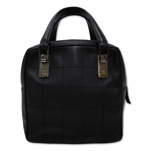 【中古】シャネル CHANEL レザー チョコバー ハンドバッグ BLACK(ブラック) 7番台 レディース_1