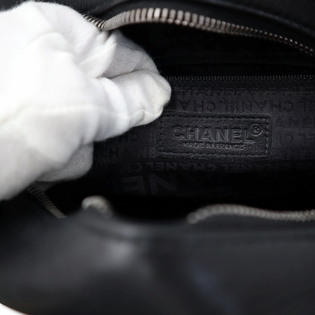 【中古】シャネル CHANEL レザー チョコバー ハンドバッグ BLACK(ブラック) 7番台 レディース_4